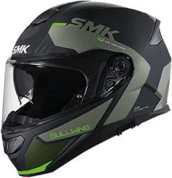 SMK Klapphelm GULLWING P/J Homologation Mit Sonnenblende -Motorradbekleidungsgeschäft gullwing kresto schwarz gruen 1 1
