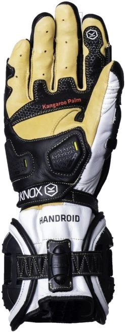 Knox Motorradhandschuhe HANDROID MK IV High-Performance CE BOA-Fit Leder Sport Lange Stulpe 36 Knox Motorradhandschuhe HANDROID MK IV High-Performance CE BOA-Fit Leder Sport Lange Stulpe -Motorradbekleidungsgeschäft handroid mkiv black white palm