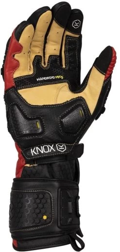 Knox HANDROID MK5 Motorradhandschuhe CE Mit BOA-Verschluss Lange Stulpe -Motorradbekleidungsgeschäft handroid red palm 6