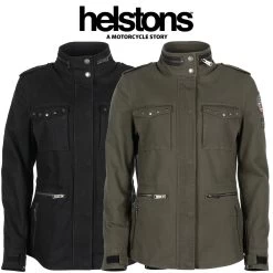 Helstons Damen-Motorradjacke TARA Canvas Baumwolle CE Mit Thermoweste Allwetterjacke Wasserdicht CE