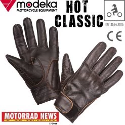 Modeka Retro Motorradhandschuhe HOT CLASSIC Urban Leder Perforiert Mit CE-Zertifizierung -Motorradbekleidungsgeschäft hotclassic 5 g haupt 5