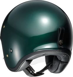 Shoei Premium-Jethelm J.O Mit Doppel-D-Verschluss -Motorradbekleidungsgeschäft j o british green rear
