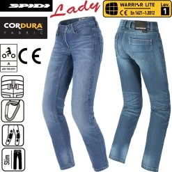 Spidi Motorradjeans J-TRACKER LADY Für Damen Slim-Fit Cordura Denim Hose Inklusive Warrior Knieprotektoren -Motorradbekleidungsgeschäft j64 806 haupt