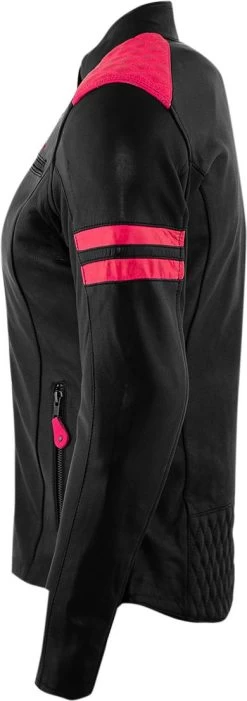 Rusty Stitches Motorradjacke JOYCE Für Damen Leder CE AA Mit Herausnehmbarem Thermofutter -Motorradbekleidungsgeschäft joyce black pink 3