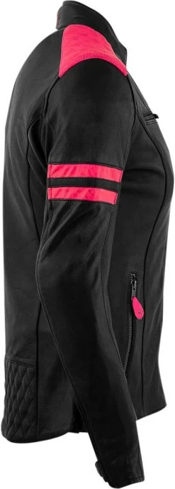 Rusty Stitches Motorradjacke JOYCE Für Damen Leder CE AA Mit Herausnehmbarem Thermofutter -Motorradbekleidungsgeschäft joyce black pink 4
