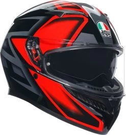 AGV Integralhelm K3 ECE 22.06 Mit Sonnenblende Und Max Vision Pinlock -Motorradbekleidungsgeschäft k3 2206 compound schwarz rot 1 1