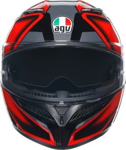 AGV Integralhelm K3 ECE 22.06 Mit Sonnenblende Und Max Vision Pinlock -Motorradbekleidungsgeschäft k3 2206 compound schwarz rot 2