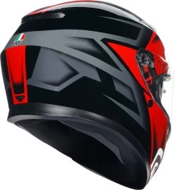 AGV Integralhelm K3 ECE 22.06 Mit Sonnenblende Und Max Vision Pinlock -Motorradbekleidungsgeschäft k3 2206 compound schwarz rot 6