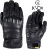 Knox Motorradhandschuhe HADLEIGH Wasserdicht Leder Kurze Stulpe 3-Jahreszeiten -Motorradbekleidungsgeschäft knox hadleigh schwarz haupt