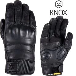 Knox Motorradhandschuhe HADLEIGH Wasserdicht Leder Kurze Stulpe 3-Jahreszeiten
