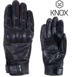 Knox Damen-Motorradhandschuhe HADLEIGH MK2 Leder Wasserdicht Mit Protektoren -Motorradbekleidungsgeschäft knox hadleigh mk2 schwarz haupt