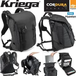 Kriega Rucksack MAX 28 Cordura Drypack Für Integralhelm Laptop Organizer Erweiterbar