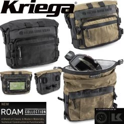 Kriega Lenkertasche ROAM HANDLEBAR BAG Roland Sands Design Wasserdicht Mit Smartphone-Tasche