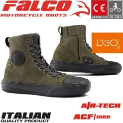 Falco Motorradschuhe LENNOX 2 Für Herren Leder Sneaker CE Mit D3O Protektoren -Motorradbekleidungsgeschäft lennox 2 herren gruen haupt