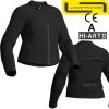 Lindstrands Damen-Motorradjacke FRYKEN Softshell Pilotenjacke CE A Mit Protektoren Wasserabweisend -Motorradbekleidungsgeschäft lindstrands fryken schwarz haupt