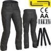 Lindstrands Damen-Motorradhose HUSOM 2-Lagen-Laminat Wasserdicht Dryway CE AA Protektoren Mit Hosenträgern -Motorradbekleidungsgeschäft lindstrands husom schwarz haupt