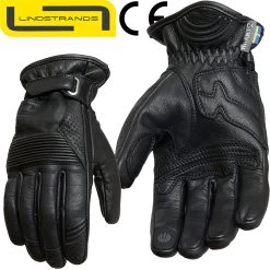Lindstrands Motorradhandschuhe LAUDER Leder CE -Motorradbekleidungsgeschäft lindstrands lauder schwarz haupt