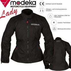 Modeka Motorradjacke LUANA LADY Für Damen Wasserdicht CE AA Hitex Thermofutter Mit Protektoren