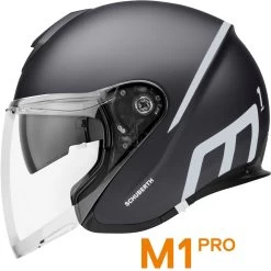 Schuberth Jethelm M1 PRO Mit Großem Visier Und Getönter Sonnenblende -Motorradbekleidungsgeschäft m1 pro strike black haupt 4