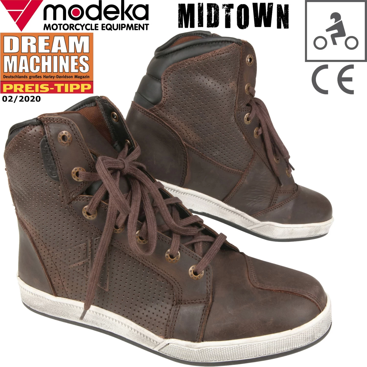Modeka Motorradsneaker MIDTOWN Urban Leder Schuhe Zum Schnüren Mit CE Und Protektoren 3 Modeka Motorradsneaker MIDTOWN Urban Leder Schuhe Zum Schnüren Mit CE Und Protektoren