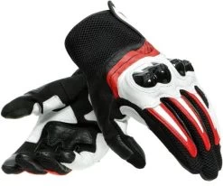 Dainese MIG 3 Motorradhandschuhe Unisex Smart Touch CE Leder Amica -Motorradbekleidungsgeschäft mig 3 unisex leather gloves black white lava red1 1