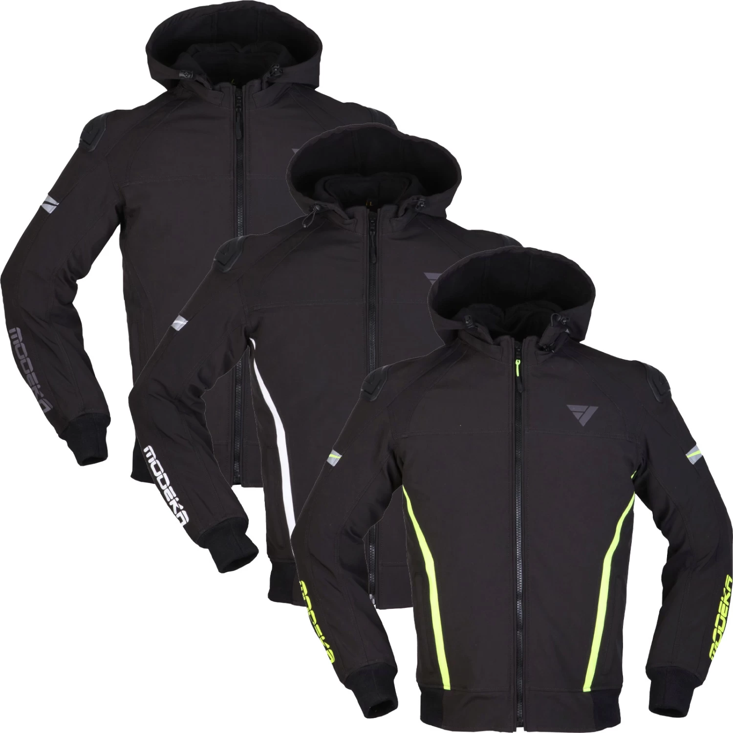 Modeka Softshell-Hoodie CLARKE SPORT Motorradjacke Wasserdicht CE A Mit Protektoren Und Thermofutter 4 Modeka Softshell-Hoodie CLARKE SPORT Motorradjacke Wasserdicht CE A Mit Protektoren Und Thermofutter – Bild 2