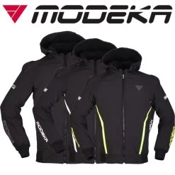 Modeka Softshell-Hoodie CLARKE SPORT Motorradjacke Wasserdicht CE A Mit Protektoren Und Thermofutter