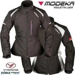 Modeka 2in1 Motorradjacke VIOLETTA LADY Für Damen Wasserdicht Humax-Membrane CE Mit YF-Protektoren
