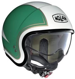Nolan Jethelm N21 Retro-Vintage Helm Mit Blau Getönter Sonnenblende -Motorradbekleidungsgeschäft n21 tricolore metal white 31 2