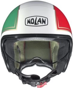 Nolan Jethelm N21 Retro-Vintage Helm Mit Blau Getönter Sonnenblende -Motorradbekleidungsgeschäft n21 tricolore metal white 31 3