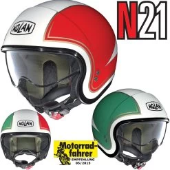 Nolan Jethelm N21 Retro-Vintage Helm Mit Blau Getönter Sonnenblende -Motorradbekleidungsgeschäft n21 tricolore metal white 31 haupt