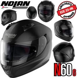 Nolan Integralhelm N60-6 CLASSIC Mit Ultra-Wide-Visier VPS Sonnenblende Und Pinlock ECE 22.06 -Motorradbekleidungsgeschäft n60 6 classic fbk 10 xhaupt 2