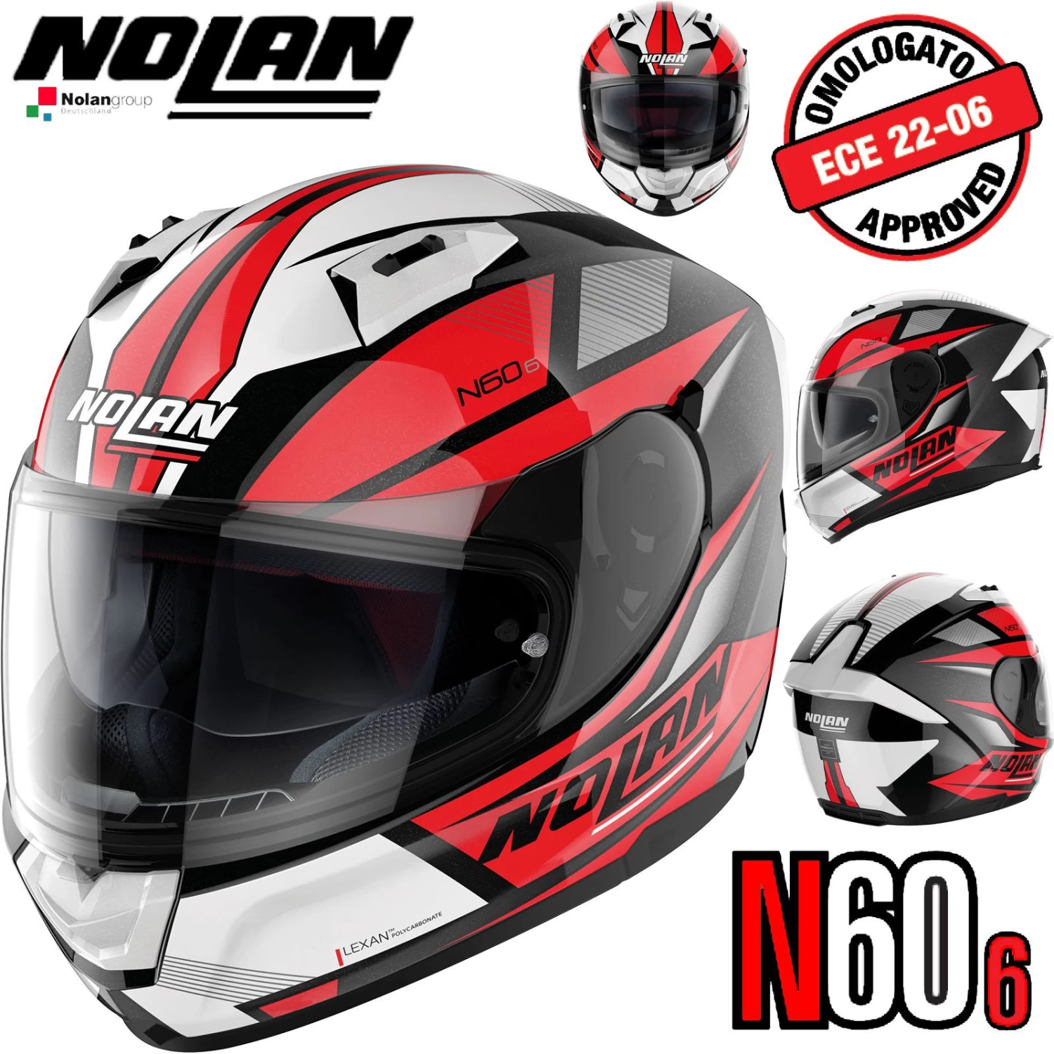 Nolan Integralhelm N60-6 DOWNSHIFT Mit Ultra-Wide-Visier VPS Sonnenblende Und Pinlock ECE 22.06 5 Nolan Integralhelm N60-6 DOWNSHIFT Mit Ultra-Wide-Visier VPS Sonnenblende Und Pinlock ECE 22.06 – Bild 3