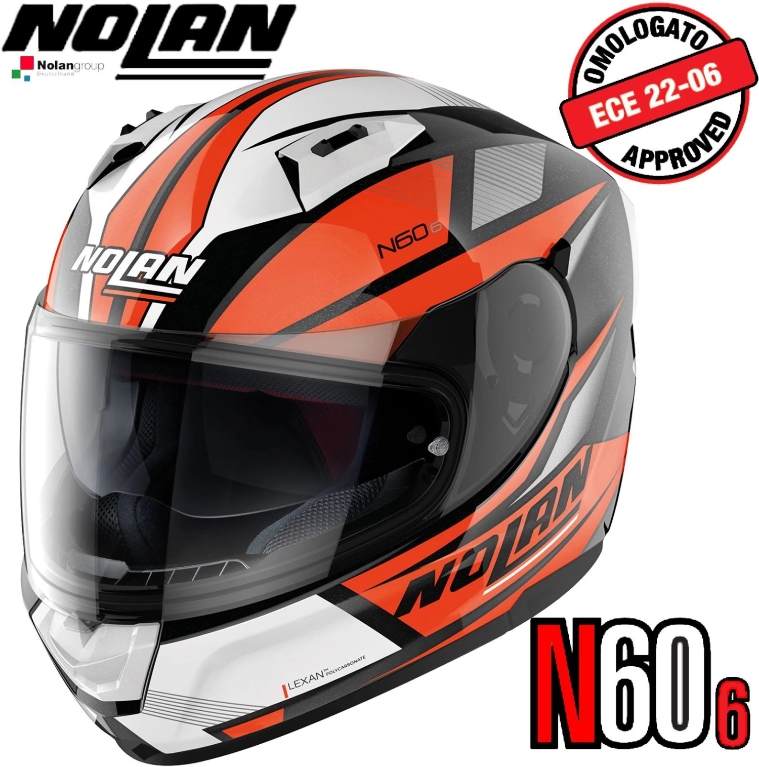 Nolan Integralhelm N60-6 DOWNSHIFT Mit Ultra-Wide-Visier VPS Sonnenblende Und Pinlock ECE 22.06 11 Nolan Integralhelm N60-6 DOWNSHIFT Mit Ultra-Wide-Visier VPS Sonnenblende Und Pinlock ECE 22.06 – Bild 9
