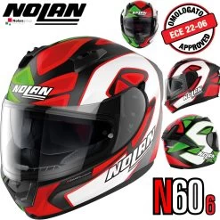 Nolan Integralhelm N60-6 GEMINI REPLICA Mit Ultra-Wide-Visier VPS Sonnenblende Und Pinlock ECE 22.06 -Motorradbekleidungsgeschäft n60 6 gemini replica fbk 46 xhaupt 2