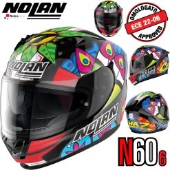 Nolan Integralhelm N60-6 GEMINI REPLICA Mit Ultra-Wide-Visier VPS Sonnenblende Und Pinlock ECE 22.06 -Motorradbekleidungsgeschäft n60 6 gemini replica mbk 47 xhaupt 2