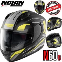 Nolan Integralhelm N60-6 PERCEPTOR Mit Ultra-Wide-Visier VPS Sonnenblende Und Pinlock ECE 22.06 -Motorradbekleidungsgeschäft n60 6 perceptor fbk 27 xhaupt 2