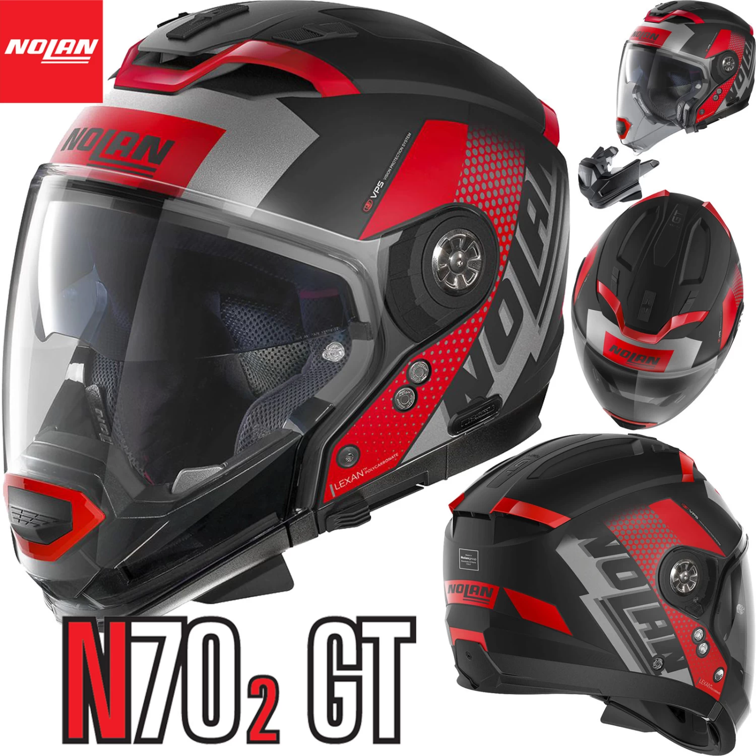 Nolan Crossover-Modularhelm N70-2 GT Mit P/J Homologation Und Sonnenblende 4 Nolan Crossover-Modularhelm N70-2 GT Mit P/J Homologation Und Sonnenblende – Bild 2