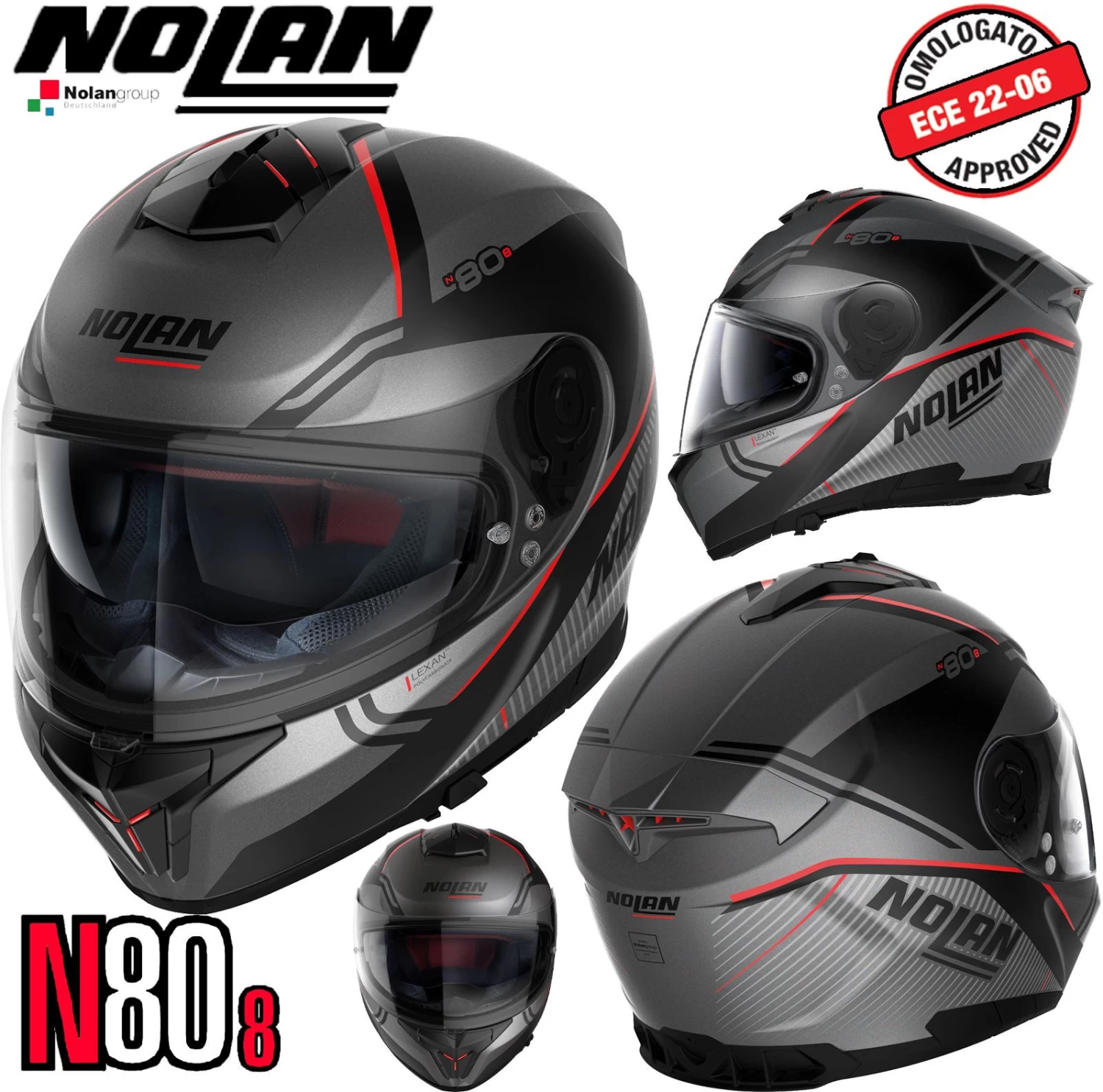 Nolan Integralhelm N80-8 Astute Mit Ultra-Wide Visier Pinlock Sonnenblende ECE 22.06 4 Nolan Integralhelm N80-8 Astute Mit Ultra-Wide Visier Pinlock Sonnenblende ECE 22.06 – Bild 2