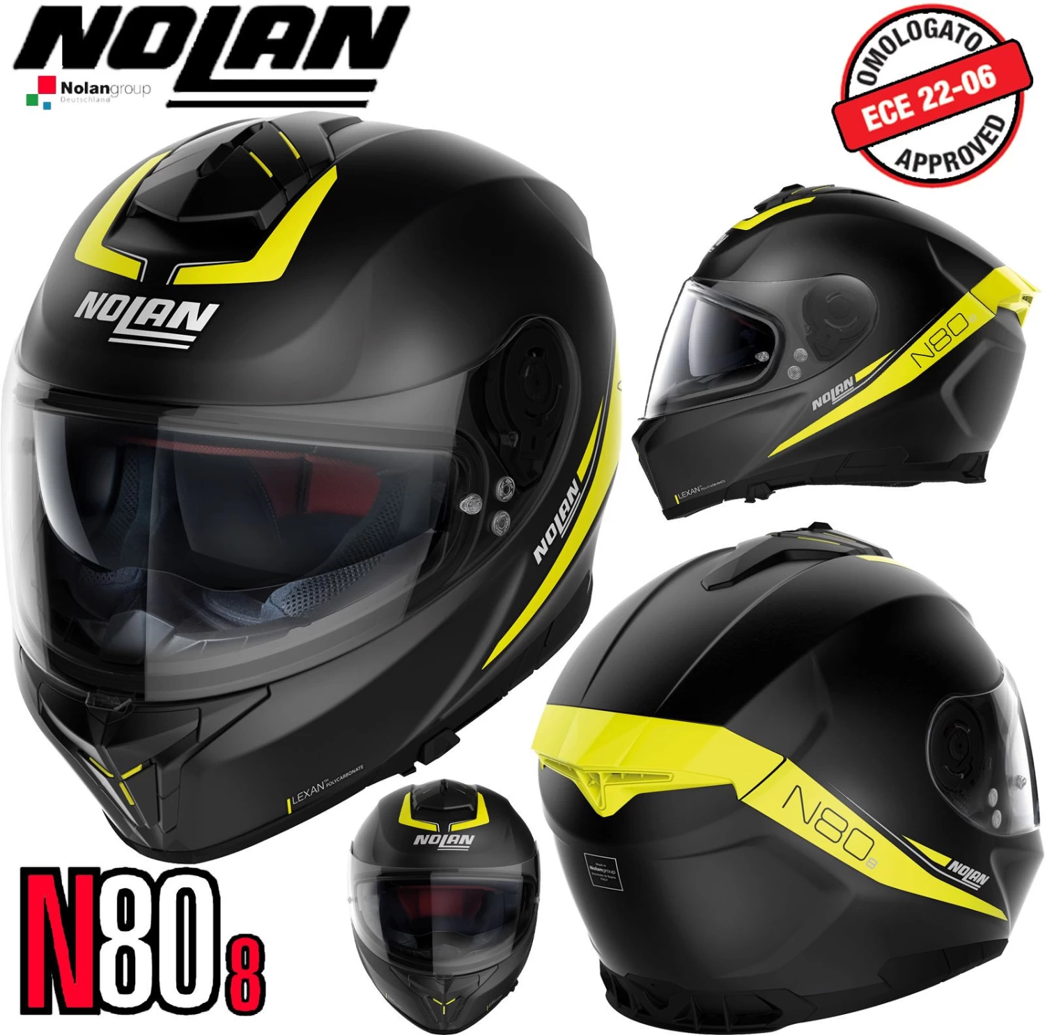 Nolan Integralhelm N80-8 Staple Mit Ultra-Wide Visier Pinlock Sonnenblende ECE 22.06 4 Nolan Integralhelm N80-8 Staple Mit Ultra-Wide Visier Pinlock Sonnenblende ECE 22.06 – Bild 2