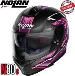 Nolan Integralhelm N80-8 Thunderbolt Mit Ultra-Wide Visier Pinlock Sonnenblende ECE 22.06 -Motorradbekleidungsgeschäft n80 8 thunderbolt ncom fbk 29 xhaupt
