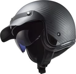 LS2 OF601 BOB II 2 Carbon Jethelm Leicht ECE 22.06 Doppel-D Mit Getönter Sonnenblende -Motorradbekleidungsgeschäft of601 bob solid matt carbon 306011098 09