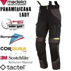 Modeka Damen Motorradhose PANAMERICANA LADY Wasserdicht Sympatex Steppweste Mit Protektoren -Motorradbekleidungsgeschäft panamericanalady h 431 haupt