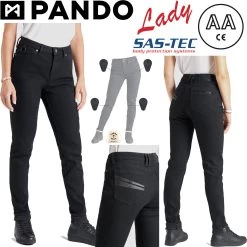Pando Moto Motorradjeans KISSAKI DYN 01 Lady Für Damen Dyneema Slim Fit CE AA Mit SAS-Tec Protektoren