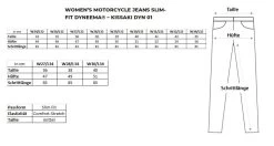 Pando Moto Motorradjeans KISSAKI DYN 01 Lady Für Damen Dyneema Slim Fit CE AA Mit SAS-Tec Protektoren -Motorradbekleidungsgeschäft pando moto kissaki dyn 01 size