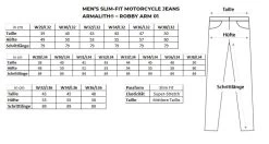Pando Moto Motorradjeans ROBBY ARM 01 Für Herren CE AA Mit Armalith-Super-Stretch Und SAS-TEC Protektoren -Motorradbekleidungsgeschäft pando moto robby arm 01 size