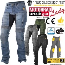 Trilobite Motorradjeans PARADO Für Damen Regular Und Skinny Fit Aramid Hose CE Mit Protektoren