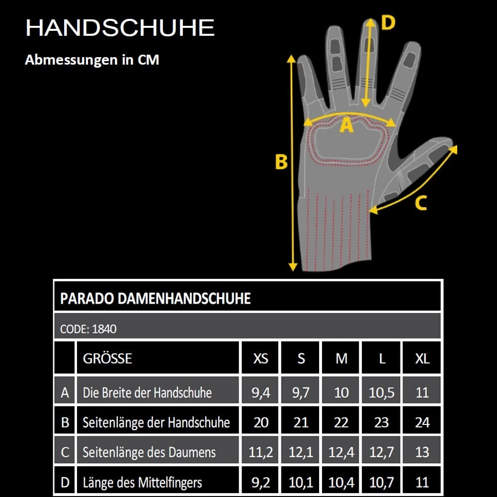 Trilobite Motorradhandschuhe PARADO Damen Leder CE Denim Stretch Aramid 16 Trilobite Motorradhandschuhe PARADO Damen Leder CE Denim Stretch Aramid – Bild 14