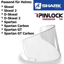 Shark Pinlock Max Vision Für Helme Skwal 1 & 2 / D-Skwal 1 & 2 / Spartan / GT / Carbon