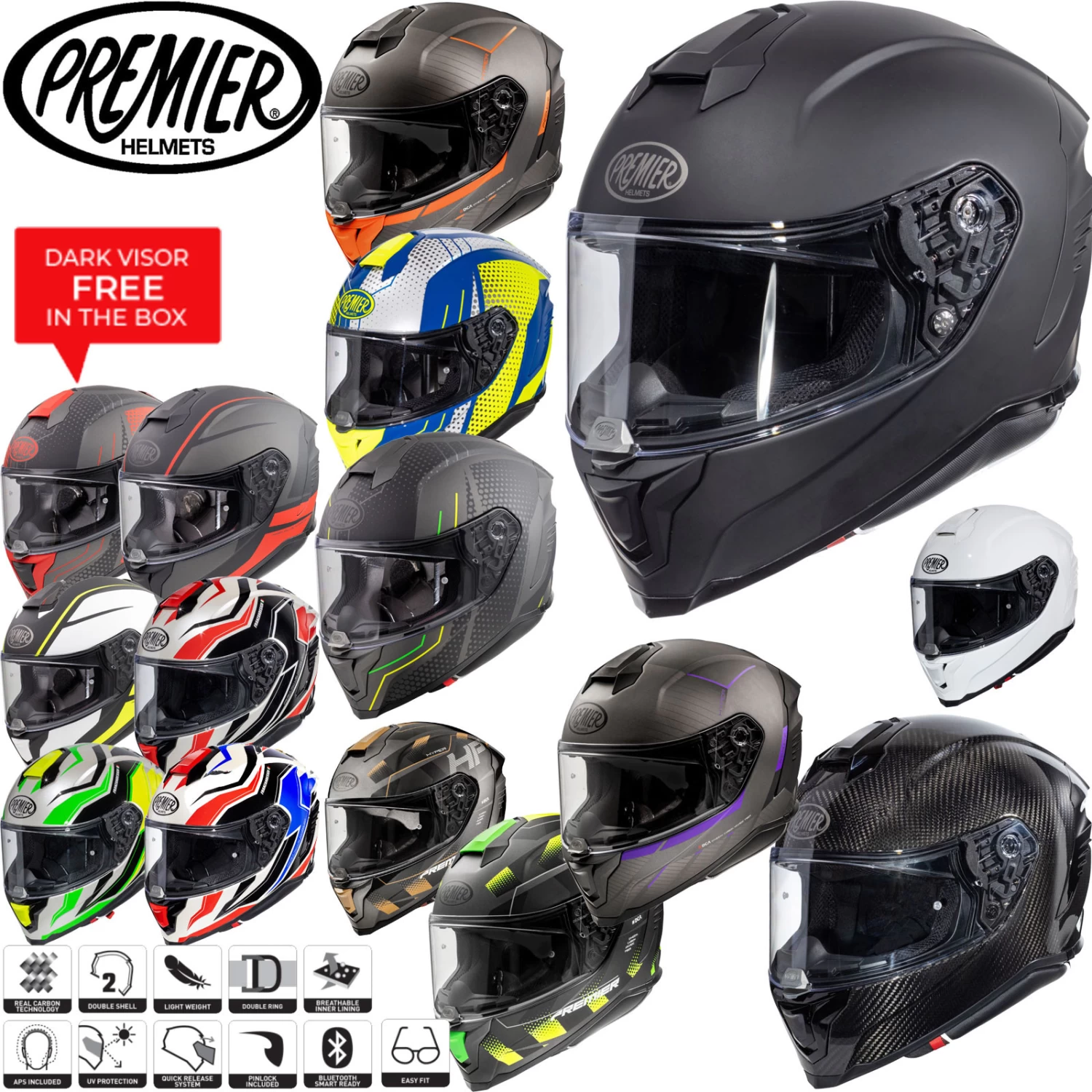 Premier® Premier Integralhelm HYPER Mit Pinlock Und Doppel-D-Verschluss 3 Premier® Premier Integralhelm HYPER Mit Pinlock Und Doppel-D-Verschluss